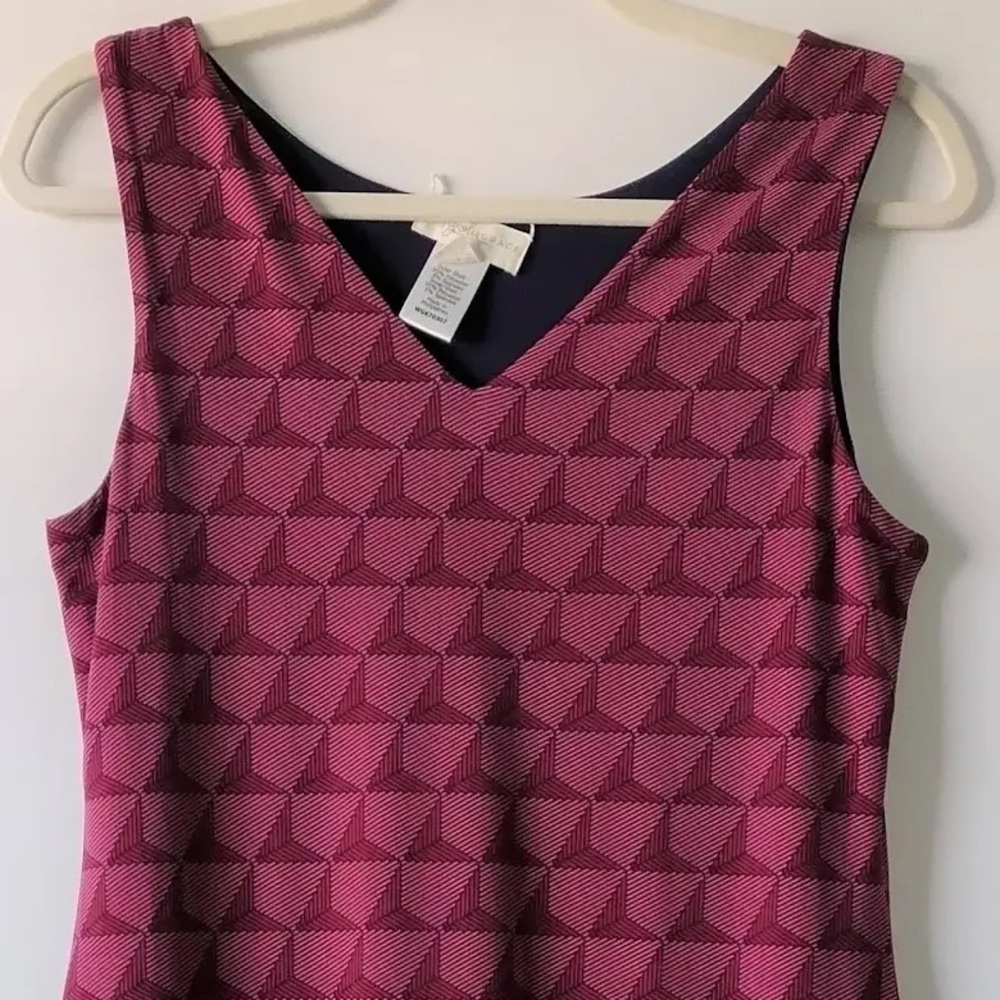 NWOT Magnolia Grace Reversible Elegant Patterned Sleeveless Dress, Zipper Back - Picture 3 of 16